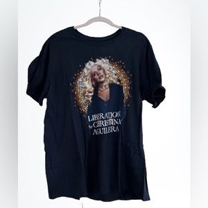 Christina Aguilera 2018 Libération Concert Black T-shirt. Size XL